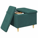 Ottoman med Opbevaring Mørkegrøn 60 x 60 x 45 cm Stof