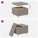 Ottoman med Opbevaring Gråbrun 60 x 60 x 45 cm Stof