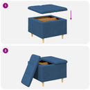 Ottoman med Opbevaring Blå 60 x 60 x 45 cm Stof