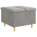 Ottoman med Opbevaring Lysegrå 60 x 60 x 45 cm Fløjl