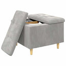 Ottoman med Opbevaring Lysegrå 60 x 60 x 45 cm Fløjl