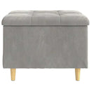 Ottoman med Opbevaring Lysegrå 60 x 60 x 45 cm Fløjl