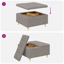 Ottoman med Opbevaring Gråbrun 80 x 80 x 45 cm Stof