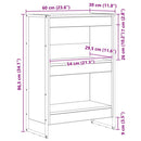Bogskab Gammelt træ 60 x 30 x 86,5 cm Konstrueret træ