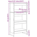 Bogskab Sonoma 60 x 30 x 121 cm Konstrueret træ