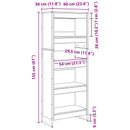 Bogskab Sort eg 60 x 30 x 155 cm Konstrueret træ