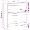 Bogskab Sort eg 80 x 30 x 86,5 cm Konstrueret træ