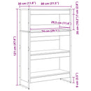 Bogskab Sort eg 80 x 30 x 121 cm Konstrueret træ