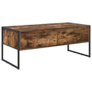 Sofabord med skuffe Røget Eg 100 x 46 x 40 cm Konstrueret træ