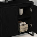 Badeværelsesskab Sort eg 90 x 30 x 60 cm Konstrueret træ