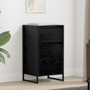 Sideboard med skuffe Sort eg 42 x 36 x 75.5 cm Konstrueret træ