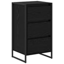 Sideboard med skuffe Sort eg 42 x 36 x 75.5 cm Konstrueret træ
