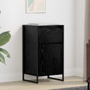Sideboard med skuffe Sort eg 43 x 36 x 75,5 cm Konstrueret træ