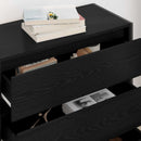Sideboard med skuffe Sort eg 79 x 36 x 75.5 cm Konstrueret træ