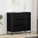Sideboard med skuffe Sort eg 79 x 36 x 75.5 cm Konstrueret træ