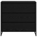 Sideboard med skuffe Sort eg 79 x 36 x 75.5 cm Konstrueret træ