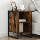 Sengebord 2 pcs Røg Eg 39,5 x 30 x 50 cm Konstrueret træ