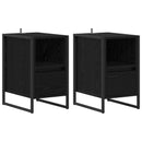 Sengebord 2 pcs Sort eg 39,5 x 30 x 50 cm Konstrueret træ