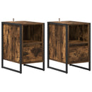 Sengebord 2 pcs Røget Eg 39,5 x 30 x 50 cm Konstrueret træ