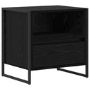Sengebord med skuffe Sort eg 50 x 39,5 x 50 cm Konstrueret træ