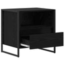 Sengebord med skuffe Sort eg 50 x 39,5 x 50 cm Konstrueret træ