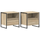 Sengebord 2 pcs Sonoma 50 x 39,5 x 50 cm Konstrueret træ