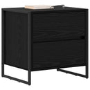 Sengebord med skuffe Sort eg 50 x 39,5 x 50 cm Konstrueret træ