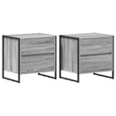 Sengebord 2 pcs Grå Sonoma 50 x 39,5 x 50 cm Konstrueret træ