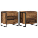 Sengebord 2 pcs Gammelt træ 50 x 39,5 x 50 cm Konstrueret træ