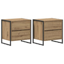 Sengebord 2 pcs Artisan eg 50 x 39,5 x 50 cm Konstrueret træ