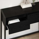 Endebord med skuffe Sort eg 100 x 36 x 75 cm Konstrueret træ