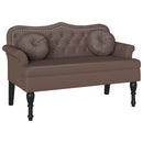 Chesterfield bænk med pude Brun 120.5 x 65 x 75 cm Faux læder