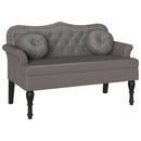 Chesterfield bænk med pude Grå 120.5 x 65 x 75 cm Faux læder