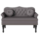 Chesterfield bænk med pude Grå 120.5 x 65 x 75 cm Faux læder