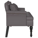 Chesterfield bænk med pude Grå 120.5 x 65 x 75 cm Faux læder