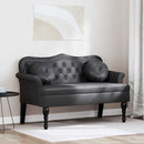 Chesterfield bænk med pude Sort 120.5 x 65 x 75 cm Faux læder