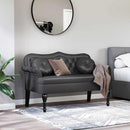 Chesterfield bænk med pude Sort 120.5 x 65 x 75 cm Faux læder