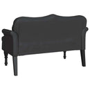 Chesterfield bænk med pude Sort 120.5 x 65 x 75 cm Faux læder