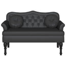 Chesterfield bænk med pude Sort 120.5 x 65 x 75 cm Faux læder