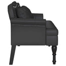 Chesterfield bænk med pude Sort 120.5 x 65 x 75 cm Faux læder
