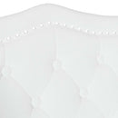 Chesterfield bænk med pude Hvid 120.5 x 65 x 75 cm Faux læder