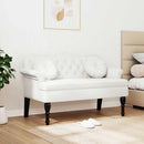 Chesterfield bænk med pude Hvid 120.5 x 65 x 75 cm Faux læder