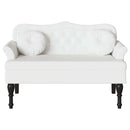 Chesterfield bænk med pude Hvid 120.5 x 65 x 75 cm Faux læder
