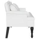 Chesterfield bænk med pude Hvid 120.5 x 65 x 75 cm Faux læder