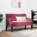 Chesterfield bænk Vinrød 112 x 65,5 x 75 cm Fløjl