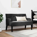 Chesterfield bænk Sort 112 x 65,5 x 75 cm Fløjl