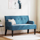 Chesterfield bænk Blå 112 x 65,5 x 75 cm Fløjl
