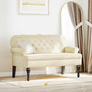 Chesterfield bænk Creme 119,5 x 64,5 x 75 cm Faux læder