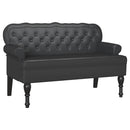 Chesterfield bænk Sort 119,5 x 64,5 x 75 cm Faux læder
