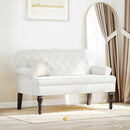 Chesterfield bænk Hvid 119,5 x 64,5 x 75 cm Faux læder